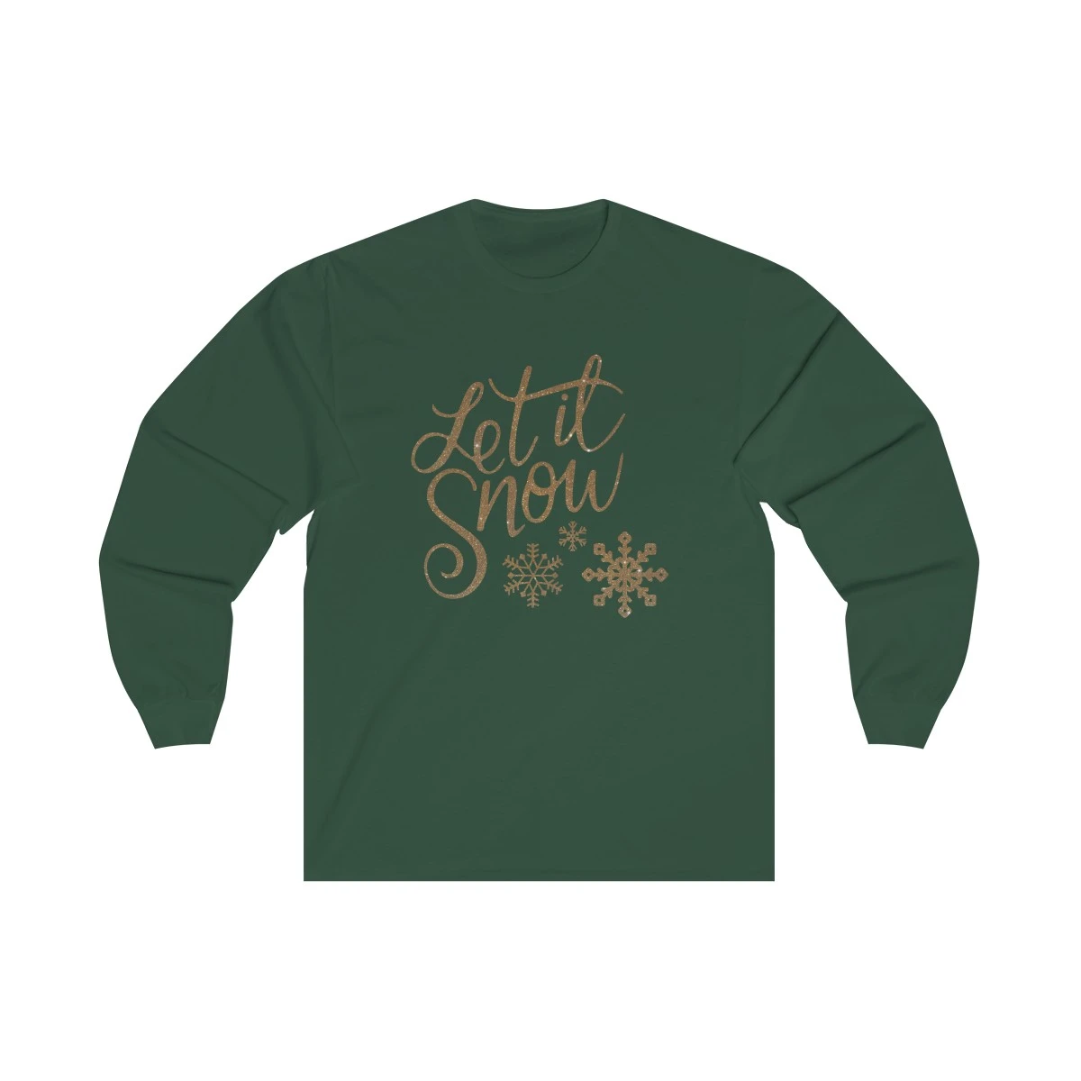 Let it Snow Glitter Look in Unisex Long Sleeve Tee for Men and Women