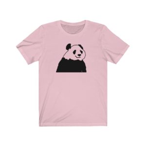 Chinese Giant Panda Line Drawing Unisex Jersey Short Sleeve Tee for Men and Women