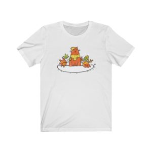 Cute Autumn Ginger Kitty wearing a Beanie hat t-shirt for men and women