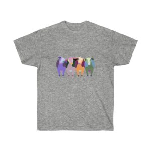 Four Colorful Cows t-shirt for those who love cows