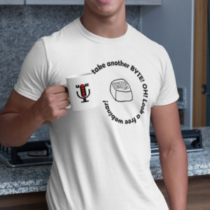 Mockup of model wearing a technology quote t-shirt