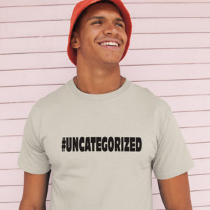Man wearing Uncategorized T-shirt
