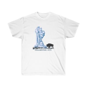 Yellowstone Bison and Geyser Old Faithful T-shirt