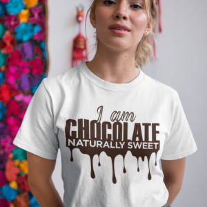 I am Chocolate, Naturally Sweet mockup model