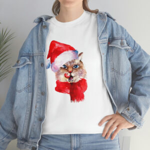 Christmas Kitty in Santa Hat Licking His Lips