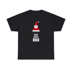Geometric Santa Claus and Ho Ho Ho on a Unisex Tee