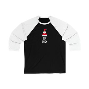 Geometric Santa Claus and Ho Ho Ho on a Long sleeve Unisex Preshrunk Cotton Delta T-shirt