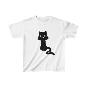 Heart Filled Kitty Animal T-shirt for Kids - Fine Jersey Tee