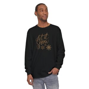 Let it Snow Glitter Look in Unisex Long Sleeve Tee for Men and Women