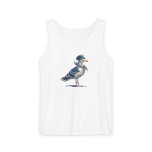 Playful Seagull Tank Top, Funny Beachwear, Summer Casual Top, Gift for Bird Lovers, Vacation Outfit